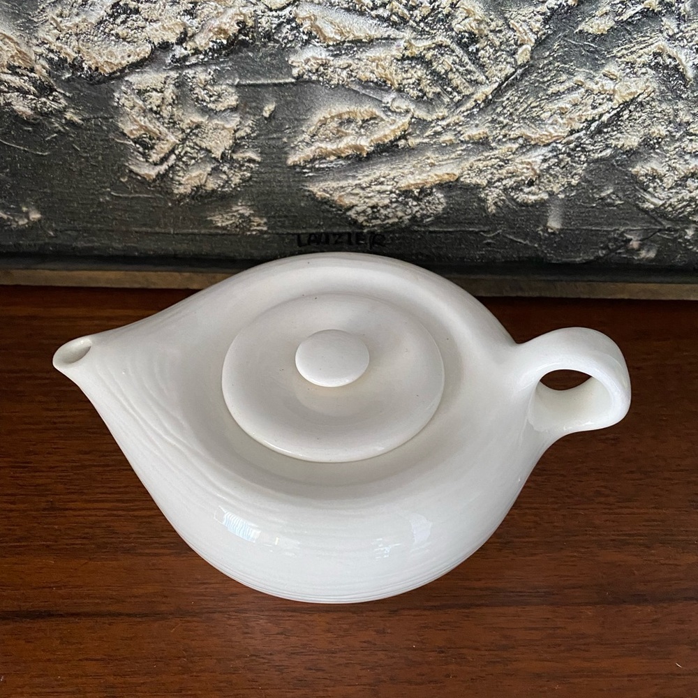 SOLD!! Vintage Mid-Century White Minimalist Porcelain Teapot
